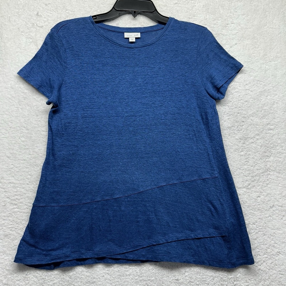 J. Jill Womens Size XS Blue Short Sleeve Love Linen T Shirt Top (T8)